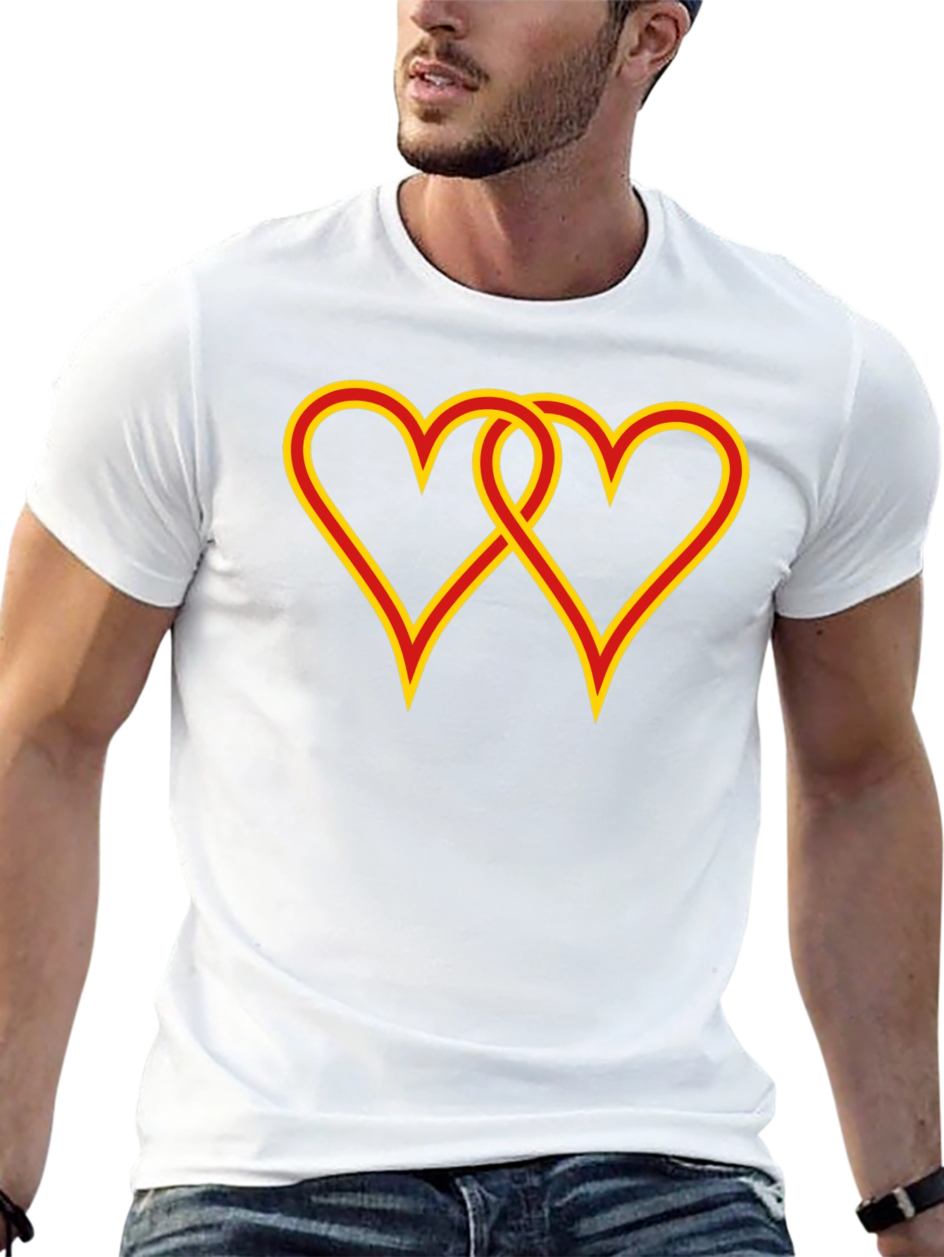 Interlocked Hearts Graphic Black Tee