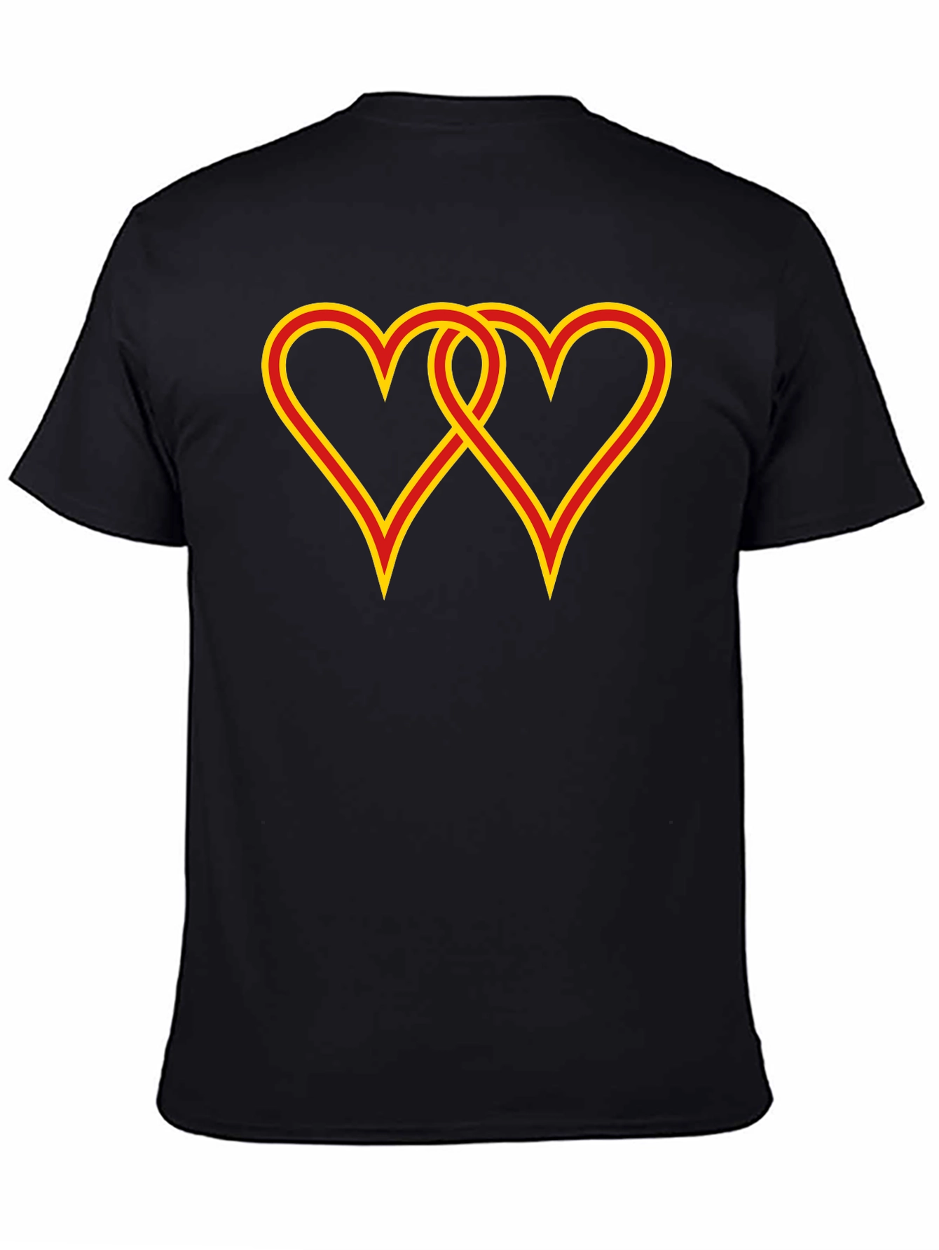 Interlocked Hearts Graphic Black Tee