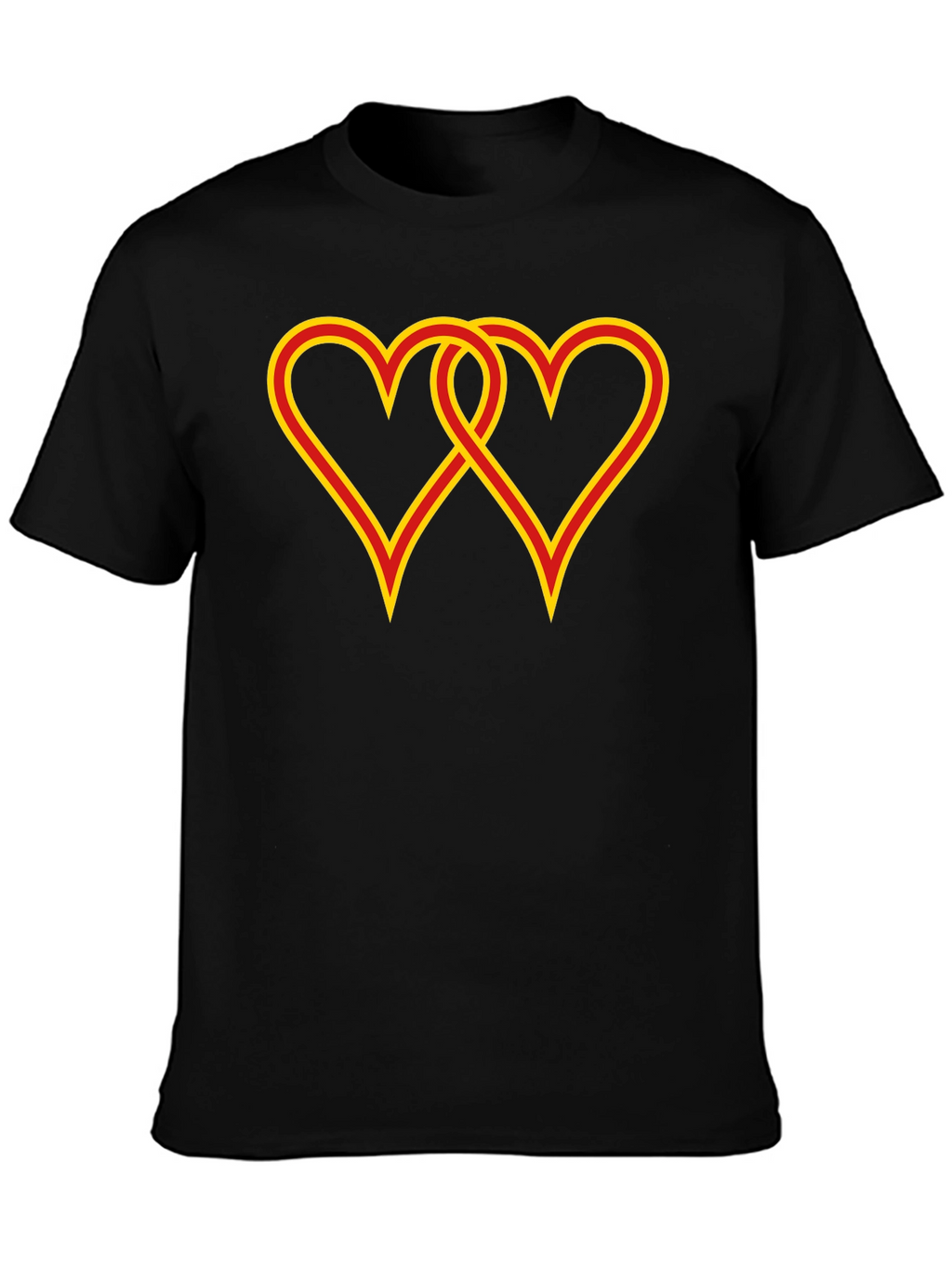 Interlocked Hearts Graphic Black Tee