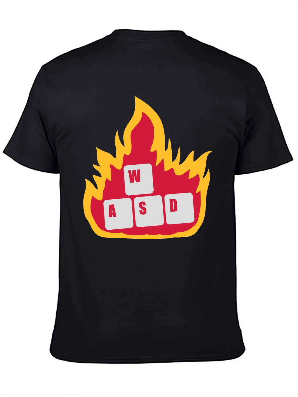 Gaming WASD Keys Flame Graphic T-Shirt