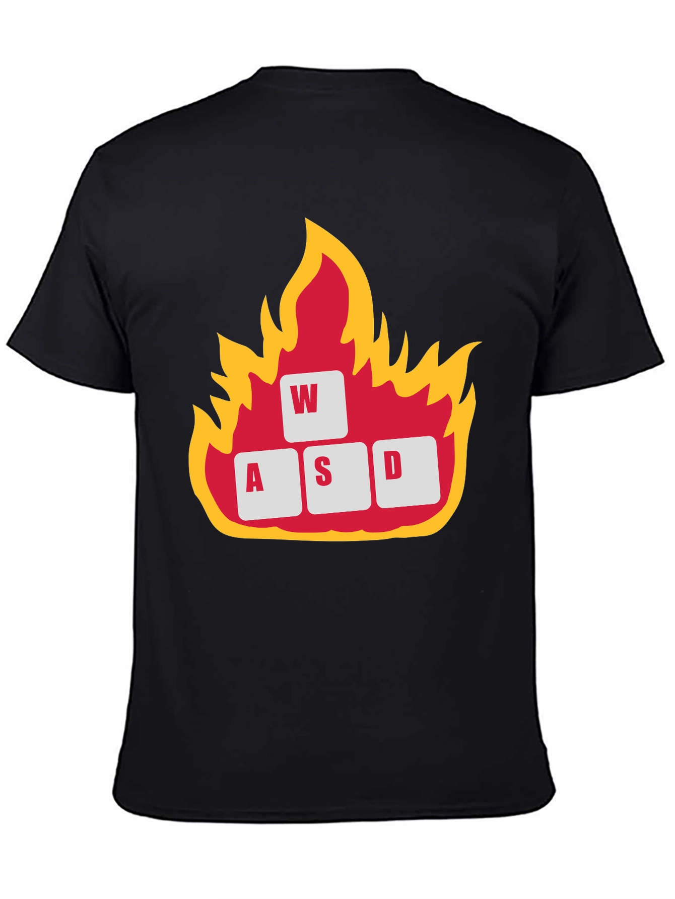 Gaming WASD Keys Flame Graphic T-Shirt