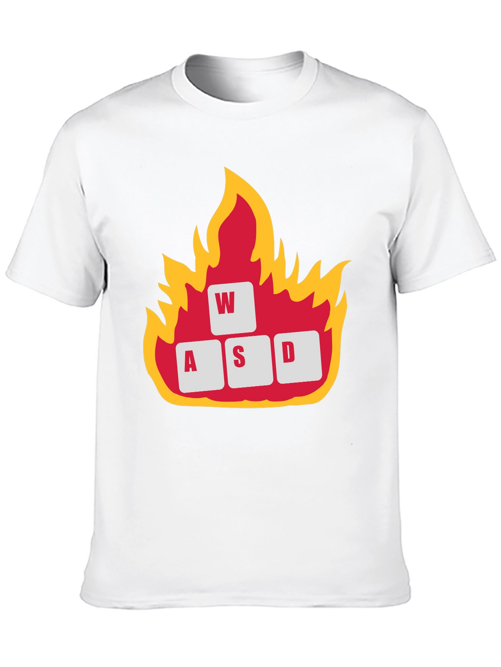 Gaming WASD Keys Flame Graphic T-Shirt