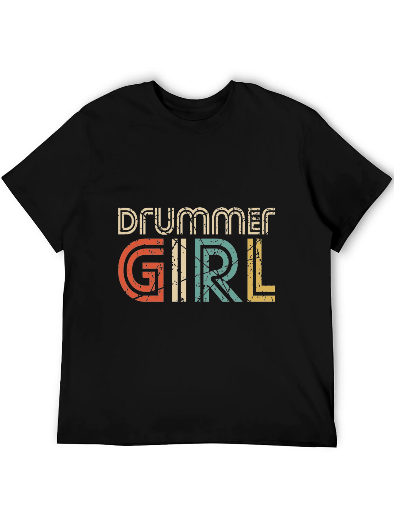 Drummer Girl Retro T-Shirt - Vintage Style Graphic Tee
