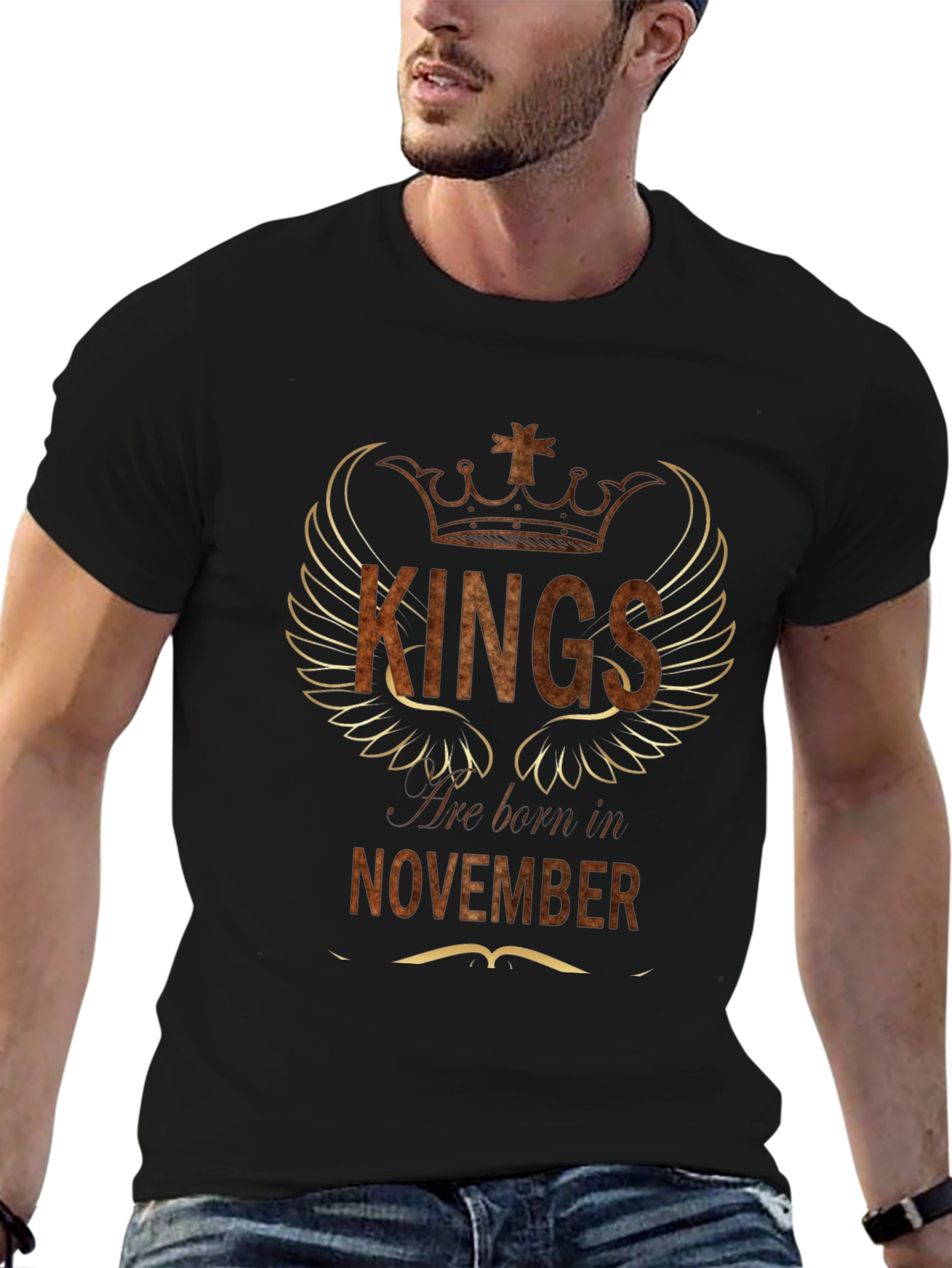 Kings Born in November Black Graphic Tee