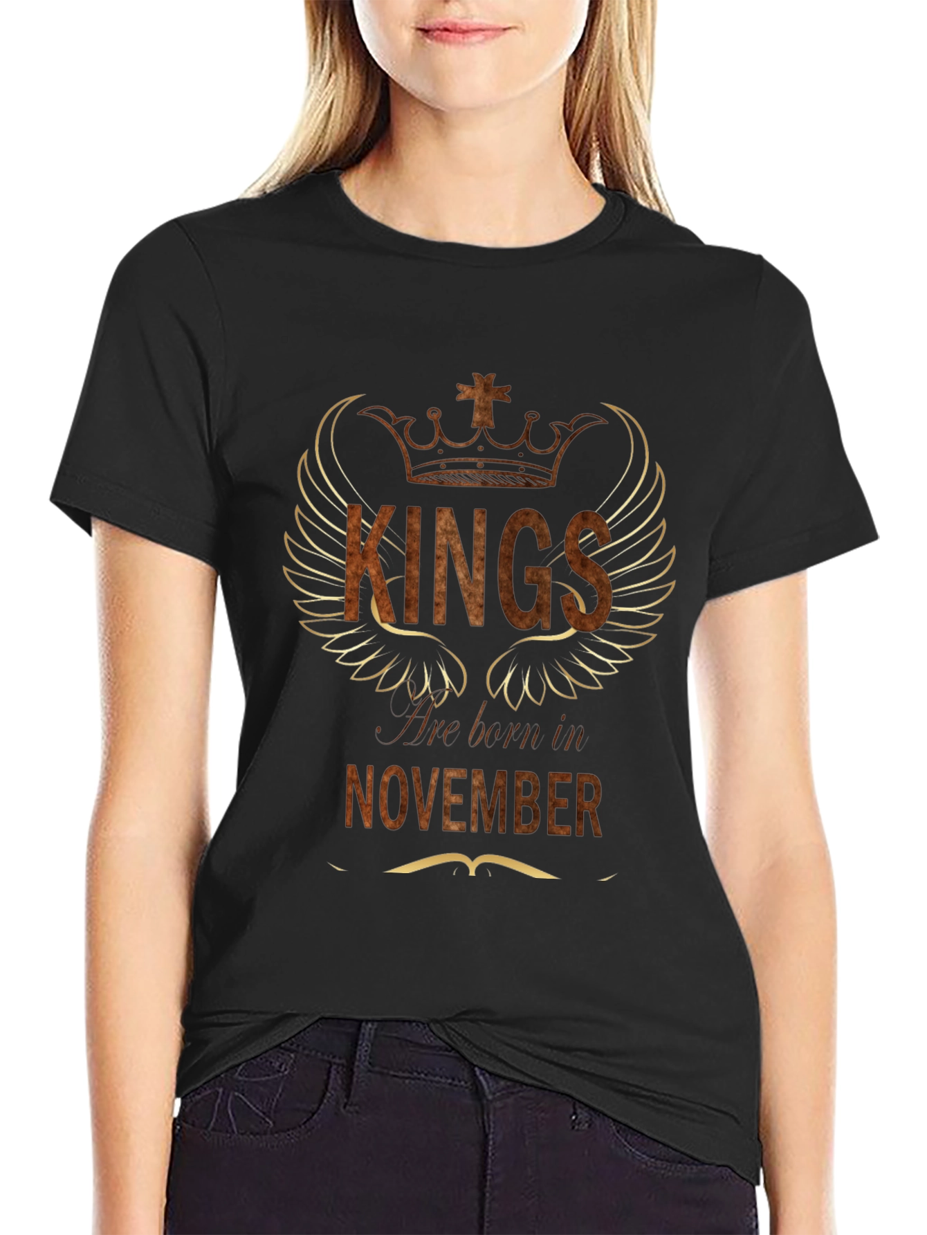 Kings Born in November Black Graphic Tee