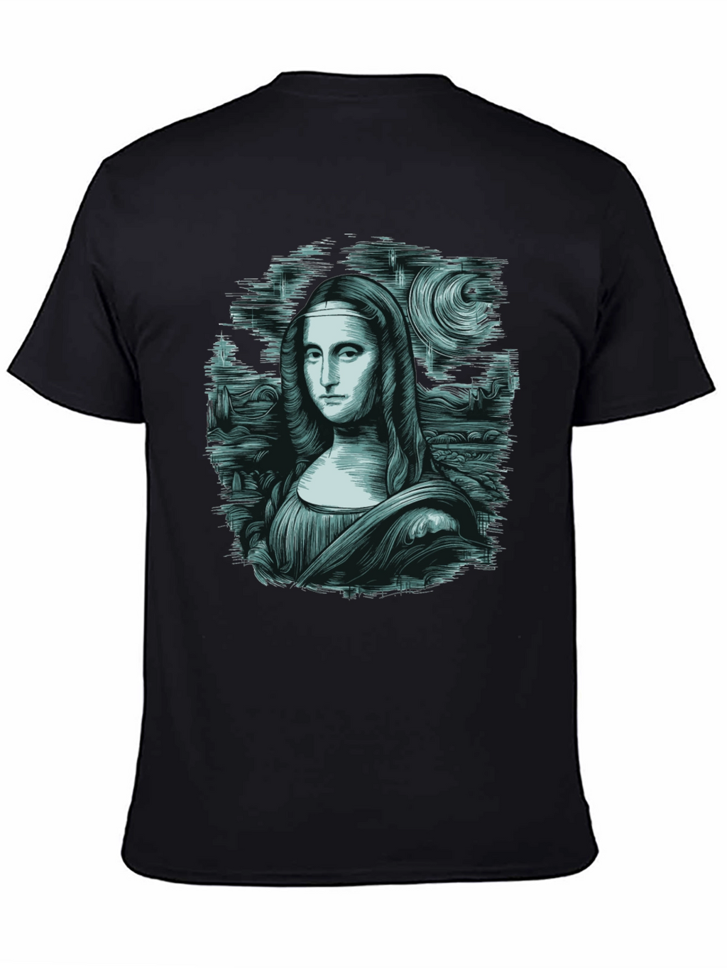 Mona Lisa Graphic Tee - Black Cotton Blend