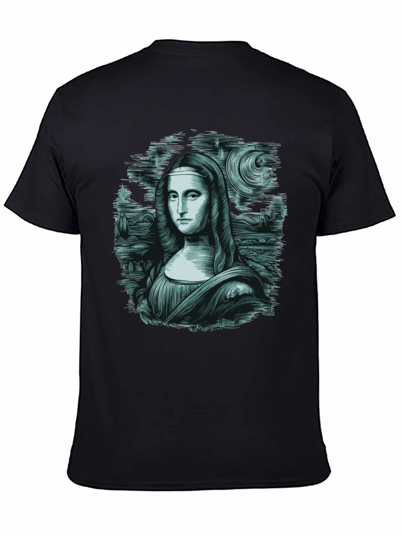 Mona Lisa Graphic Tee - Black Cotton Blend