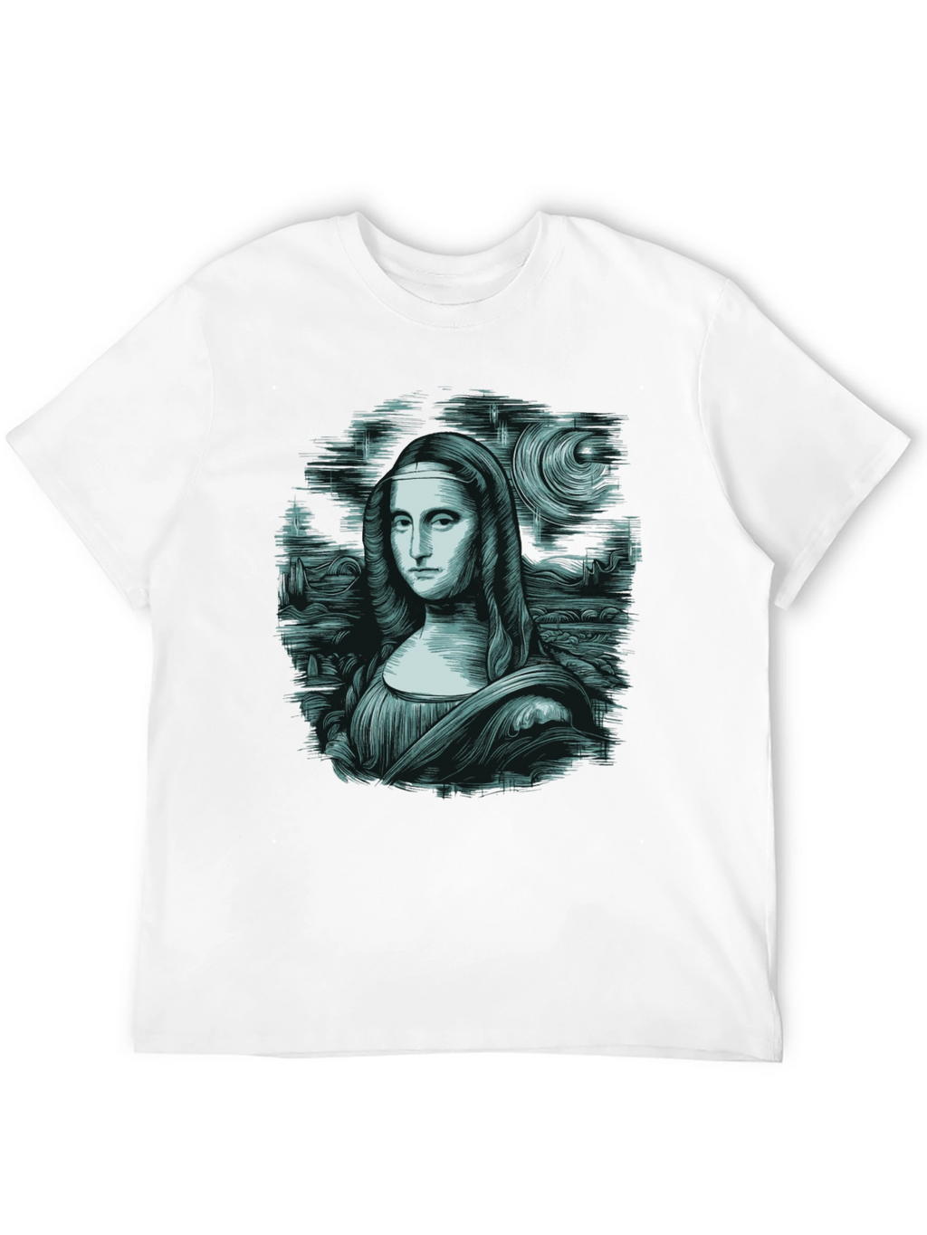 Mona Lisa Graphic Tee - Black Cotton Blend