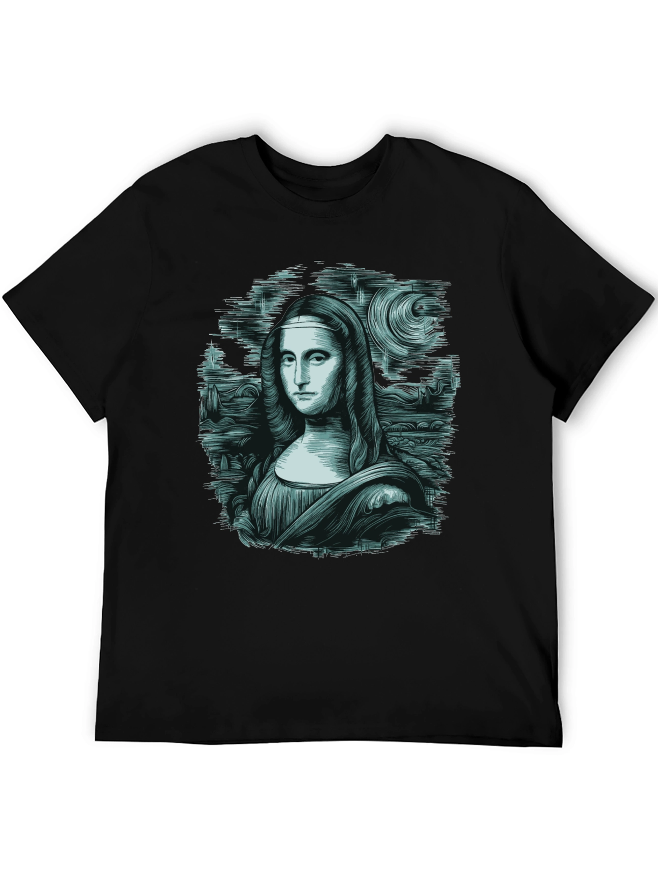 Mona Lisa Graphic Tee - Black Cotton Blend