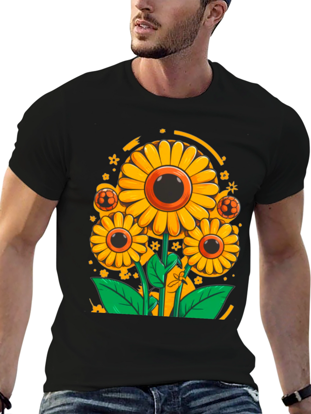 Sunflower Soccer T-Shirt - Black Graphic Tee