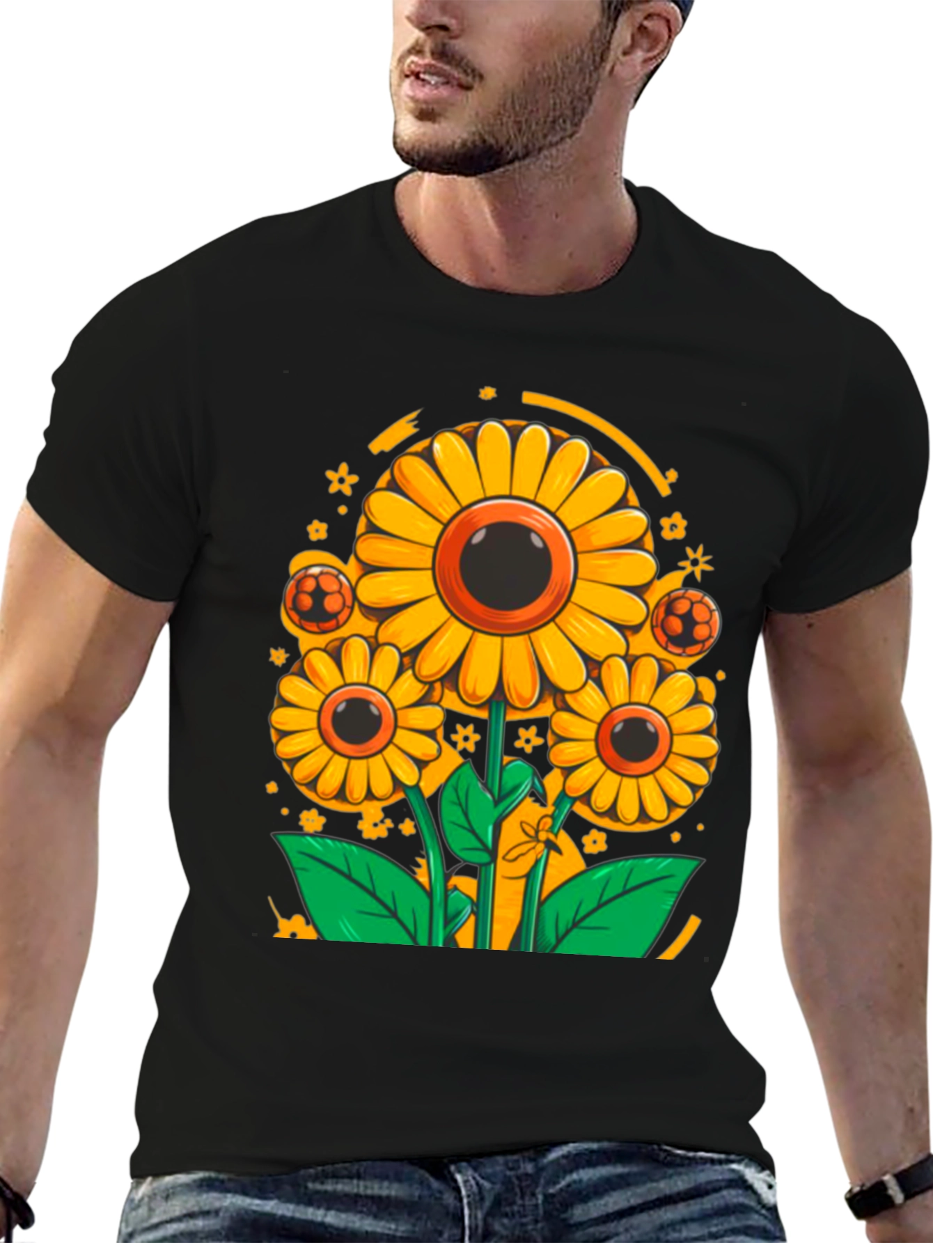 Sunflower Soccer T-Shirt - Black Graphic Tee
