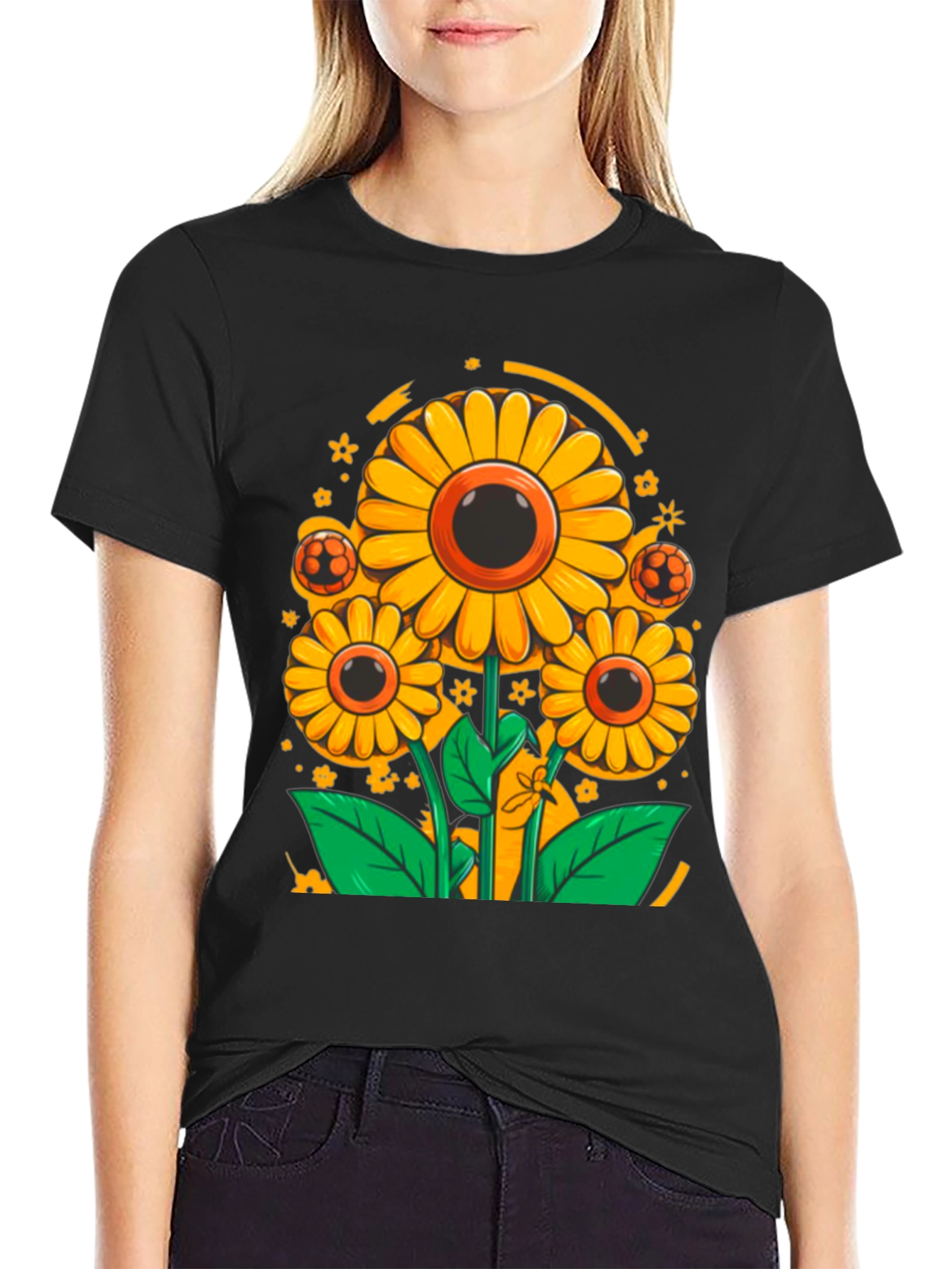 Sunflower Soccer T-Shirt - Black Graphic Tee