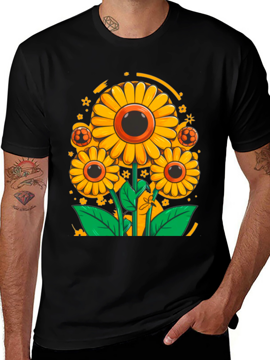 Sunflower Soccer T-Shirt - Black Graphic Tee
