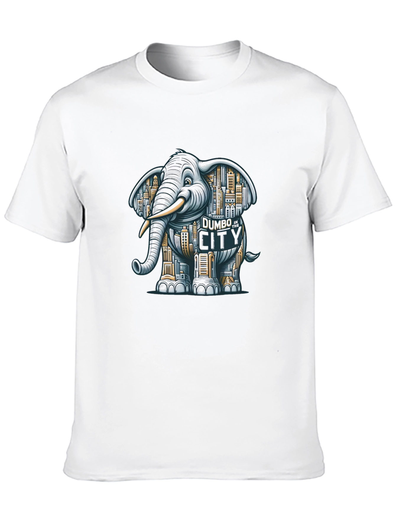 Elephant Cityscape Graphic Tee