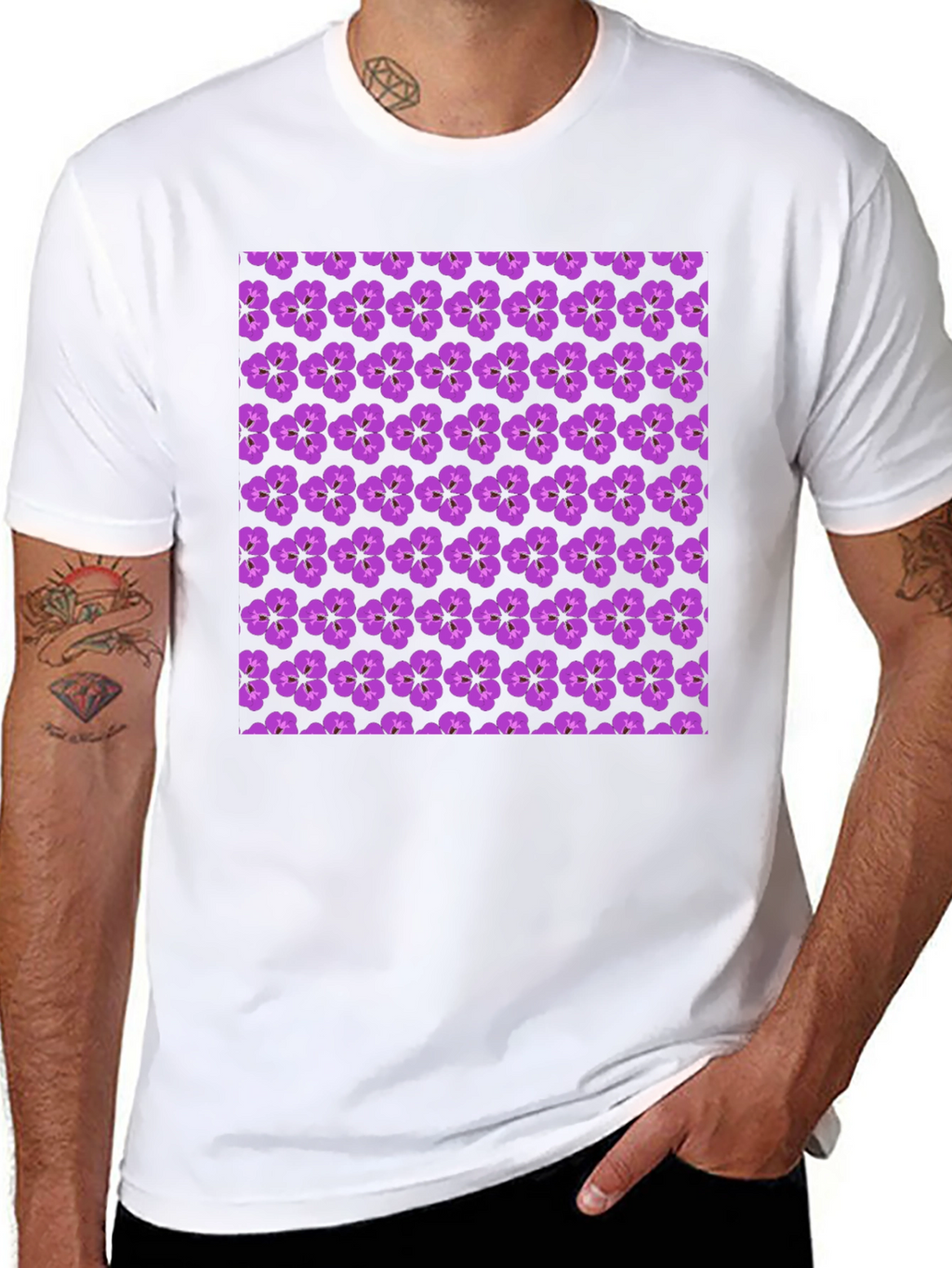 Floral Print Crew Neck T-Shirt