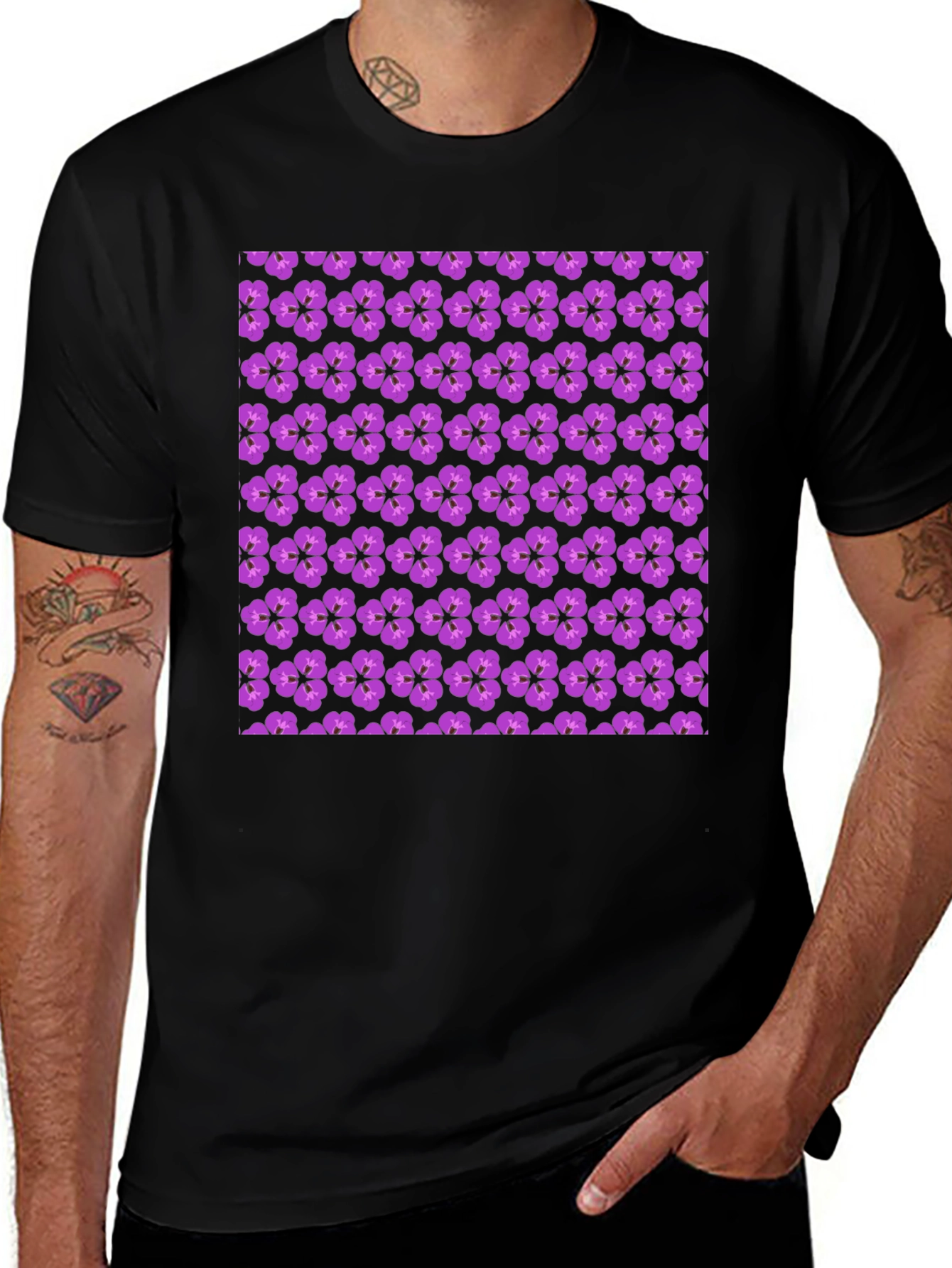 Floral Print Crew Neck T-Shirt