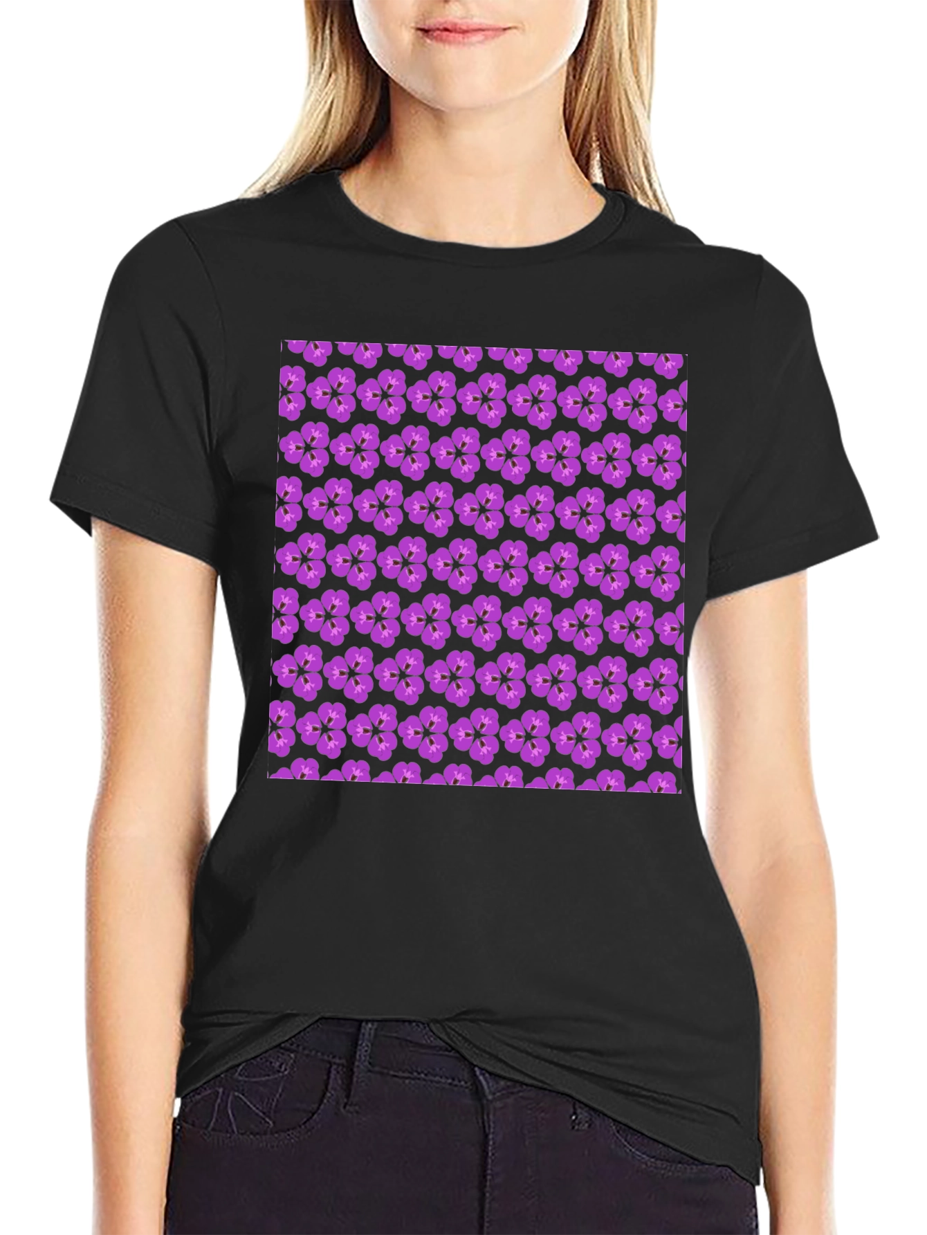 Floral Print Crew Neck T-Shirt