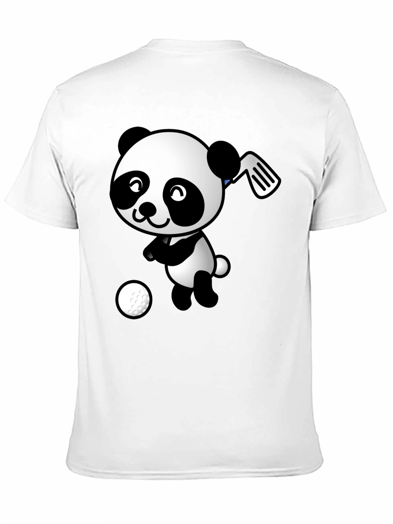 Golfing Panda Graphic Tee - Black Cotton T-Shirt