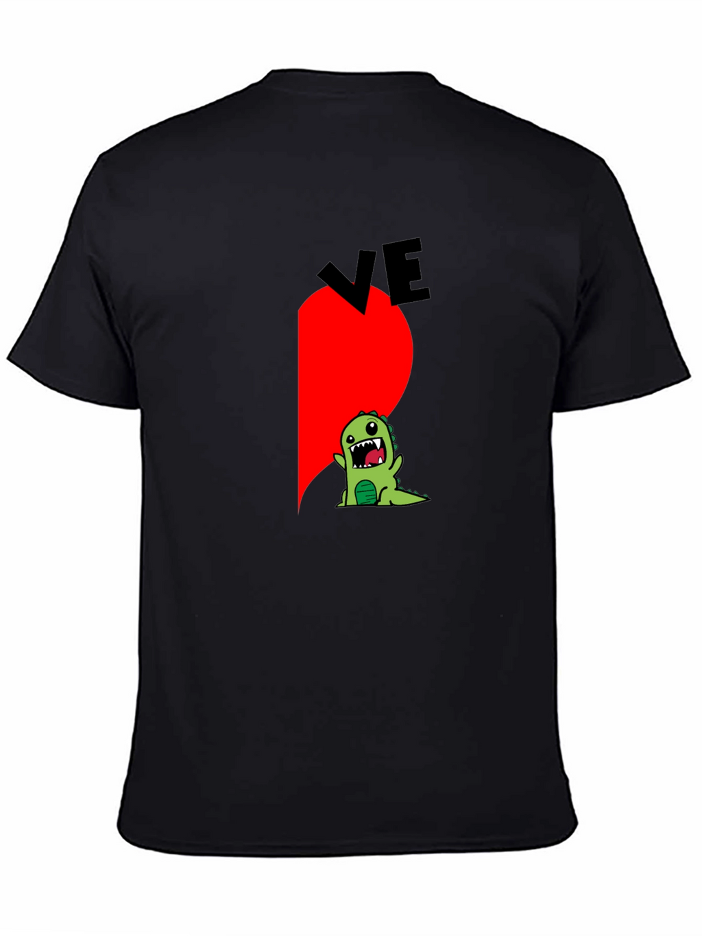Dino Love Couple T-Shirt - Half Heart Design