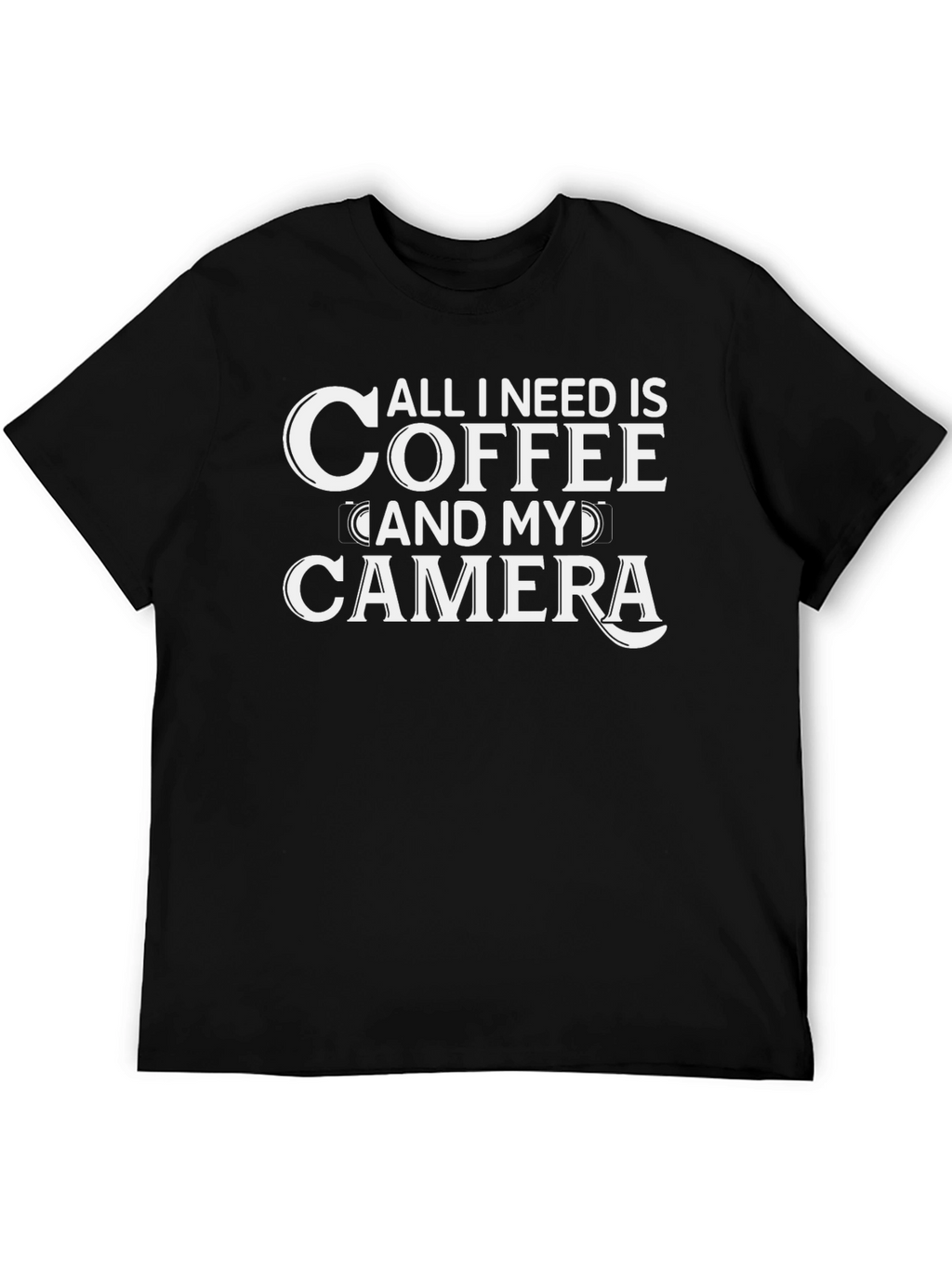 Coffee and Camera Black Graphic Tee