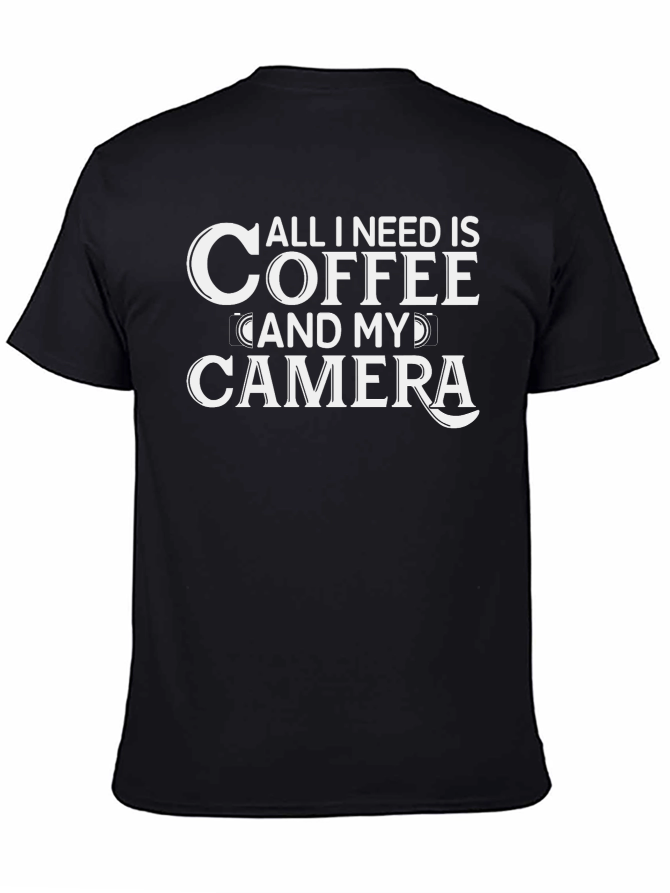 Coffee and Camera Black Graphic Tee