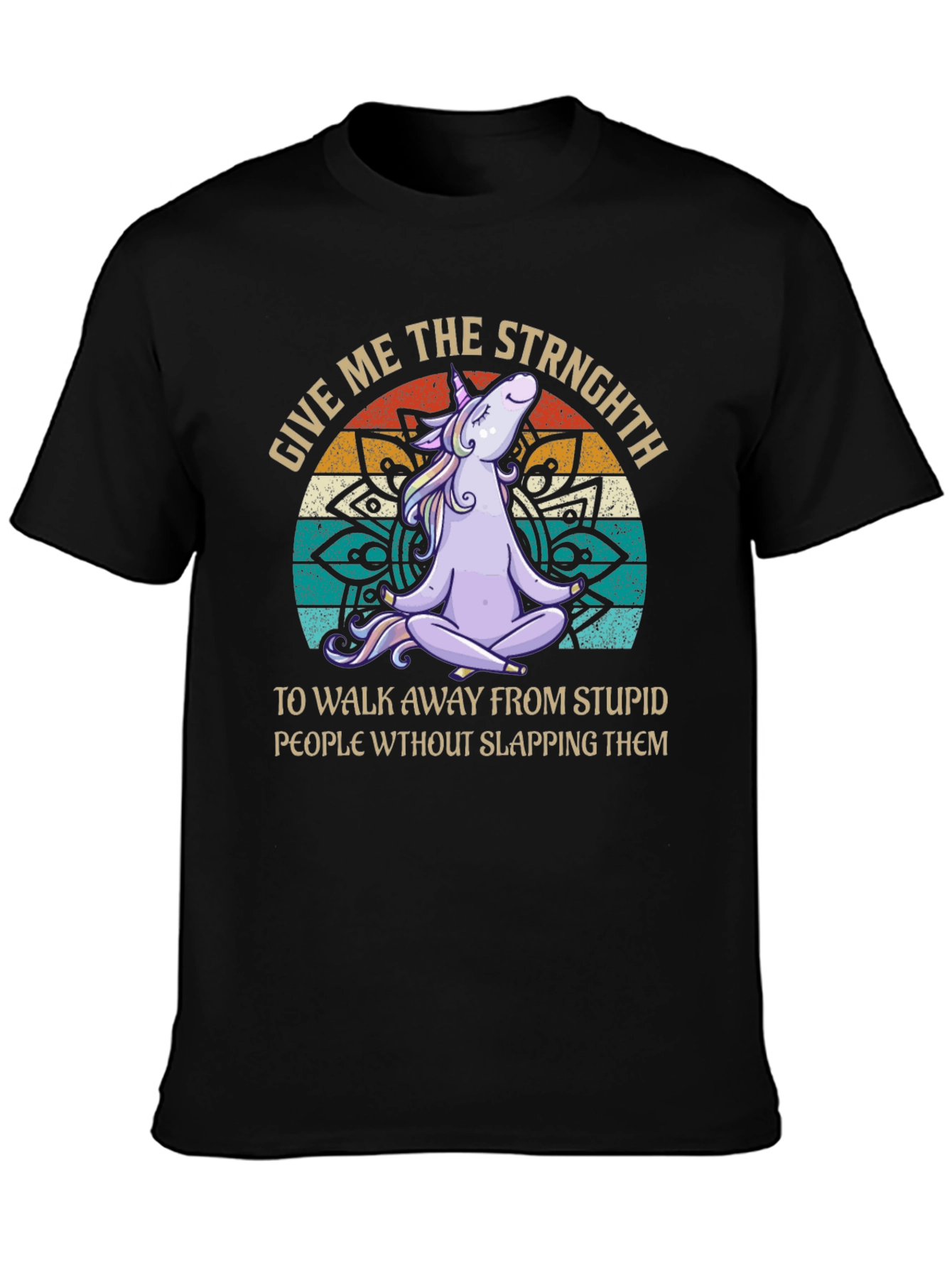 Unicorn Yoga T-Shirt - Give Me Strength Funny Tee