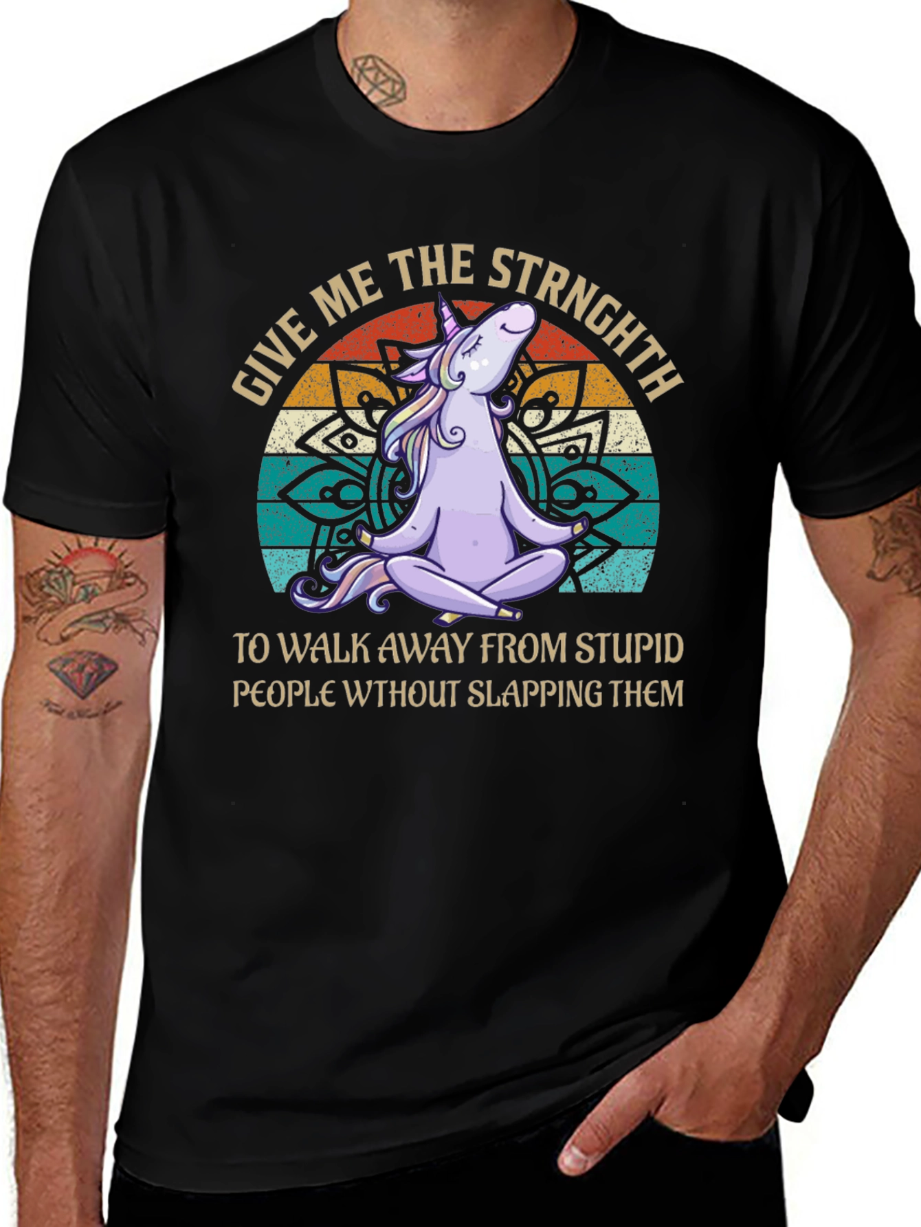 Unicorn Yoga T-Shirt - Give Me Strength Funny Tee