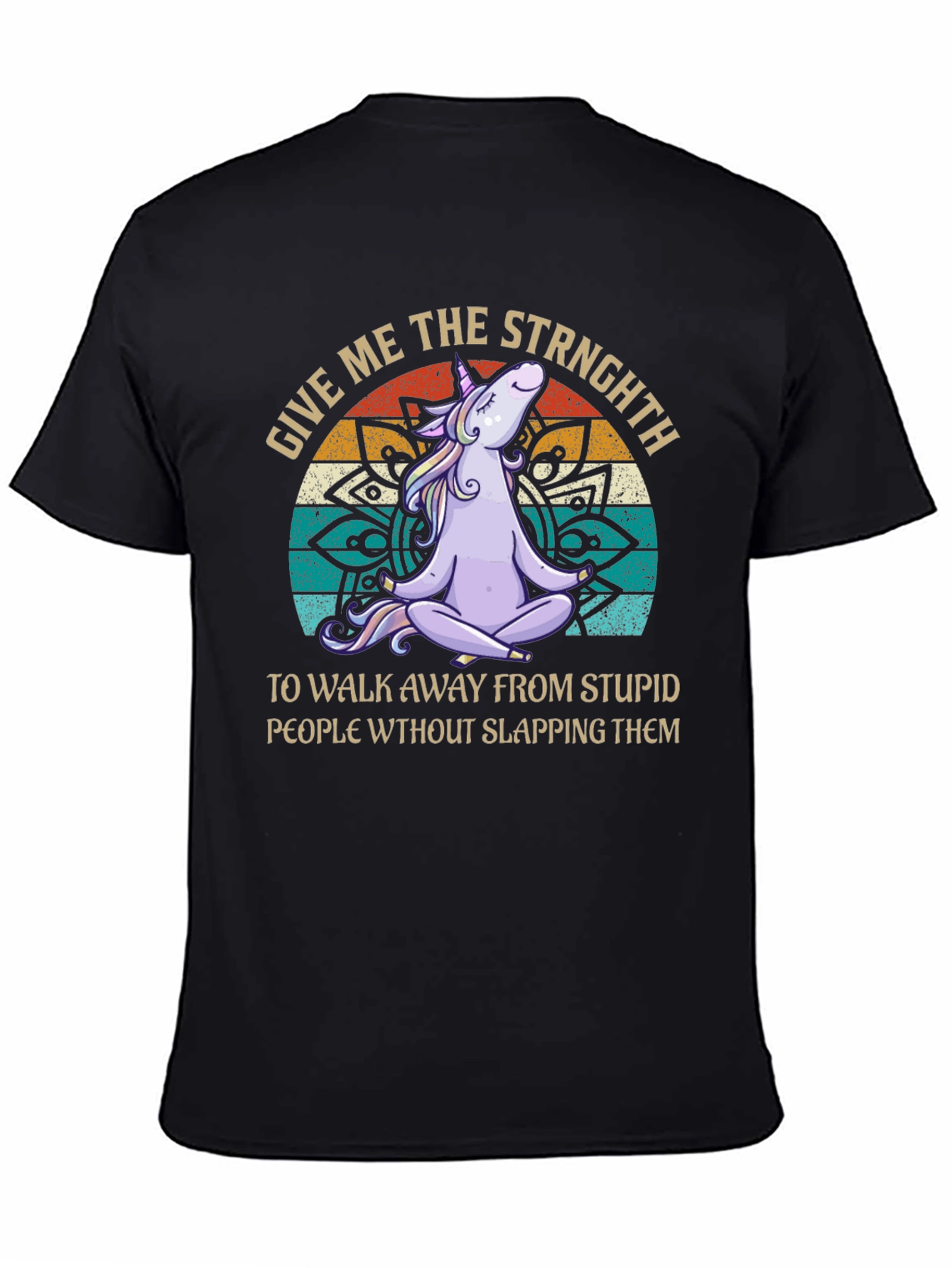 Unicorn Yoga T-Shirt - Give Me Strength Funny Tee