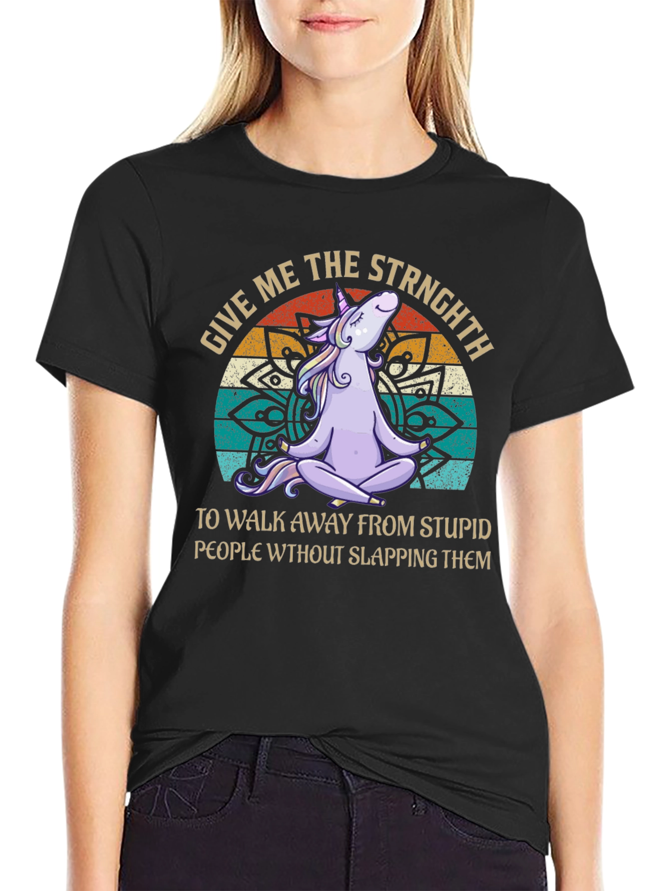 Unicorn Yoga T-Shirt - Give Me Strength Funny Tee