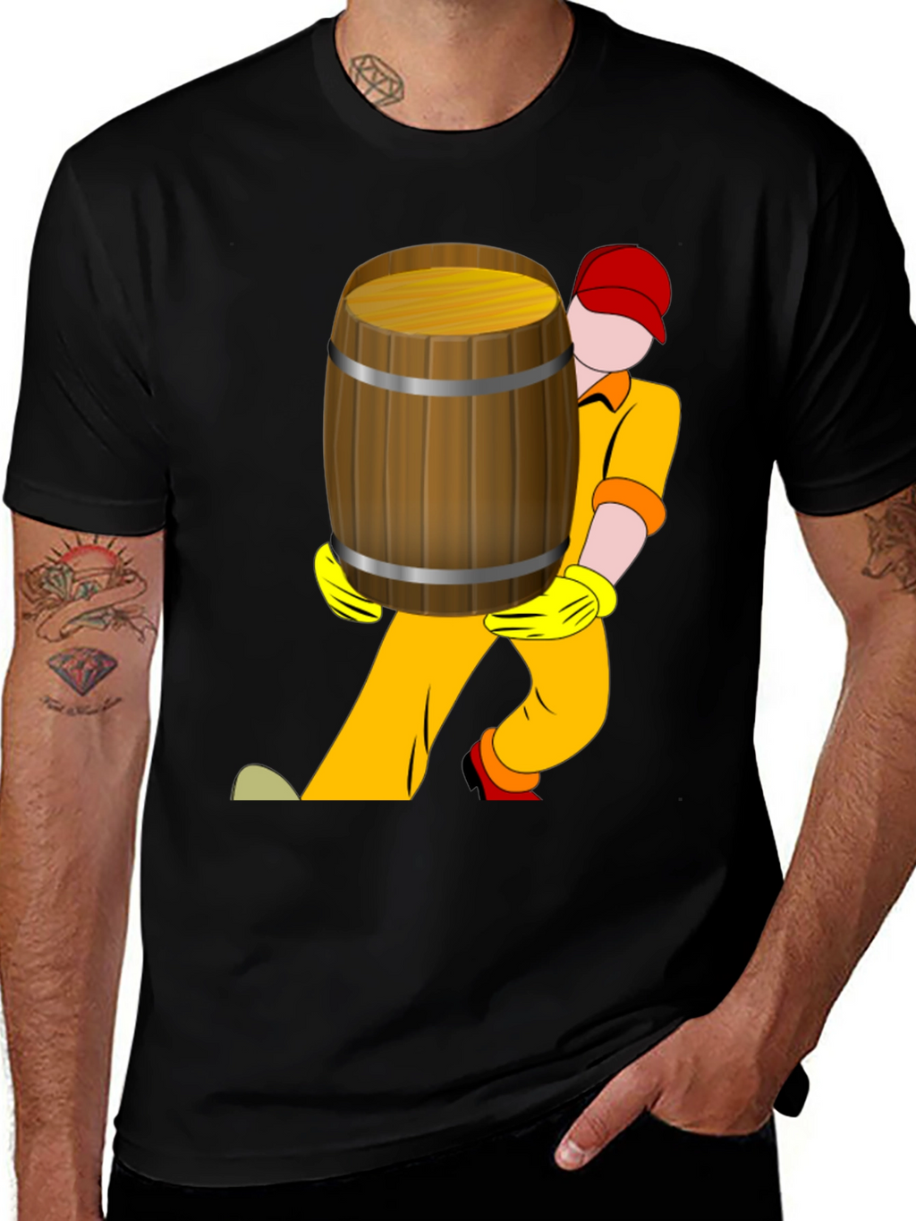 Humorous Beer Barrel Graphic Tee