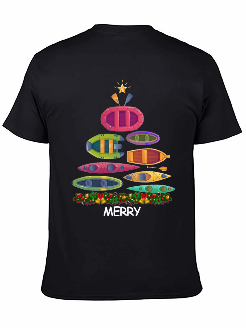 Merry Christmas Kayak Tree T-Shirt