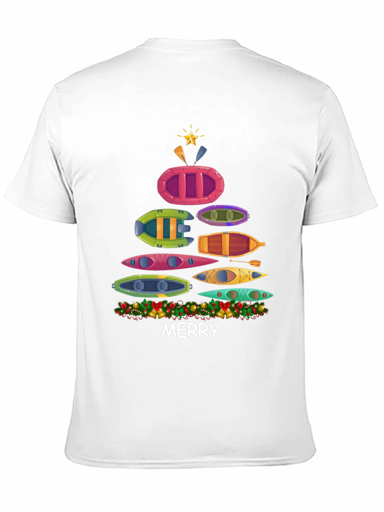 Merry Christmas Kayak Tree T-Shirt