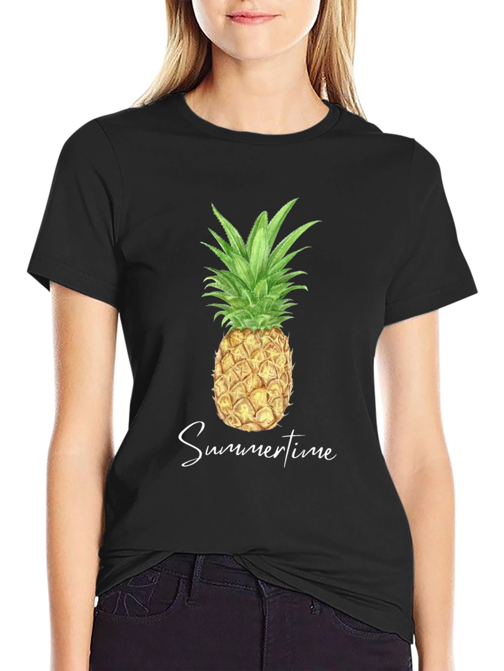 Pineapple Summertime Graphic Tee - Black