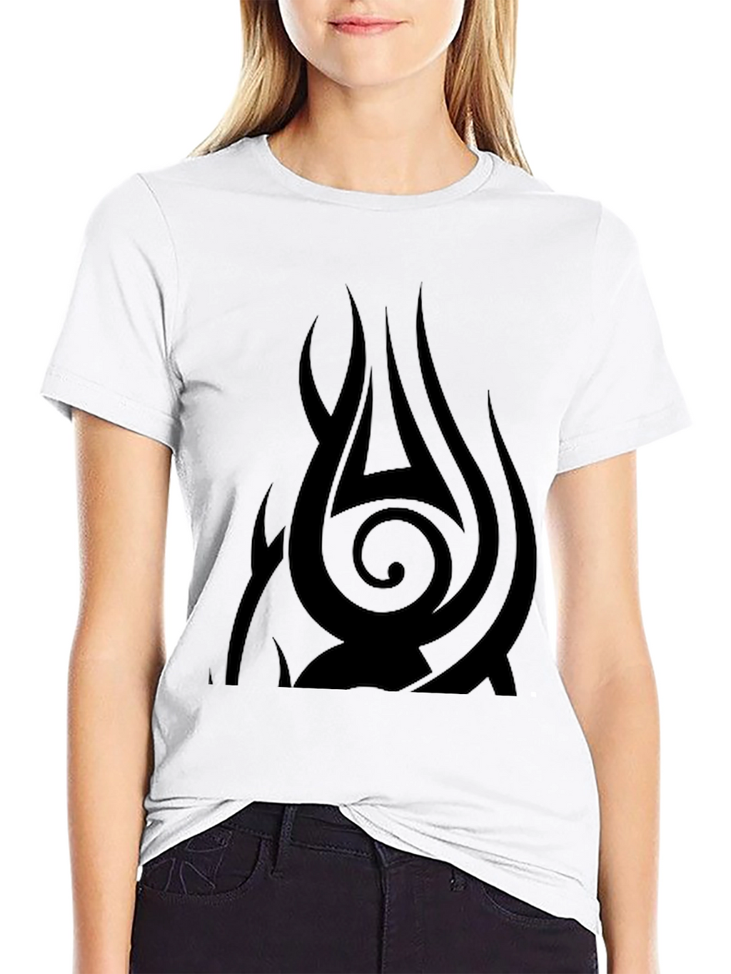 Tribal Flame Design Black T-Shirt
