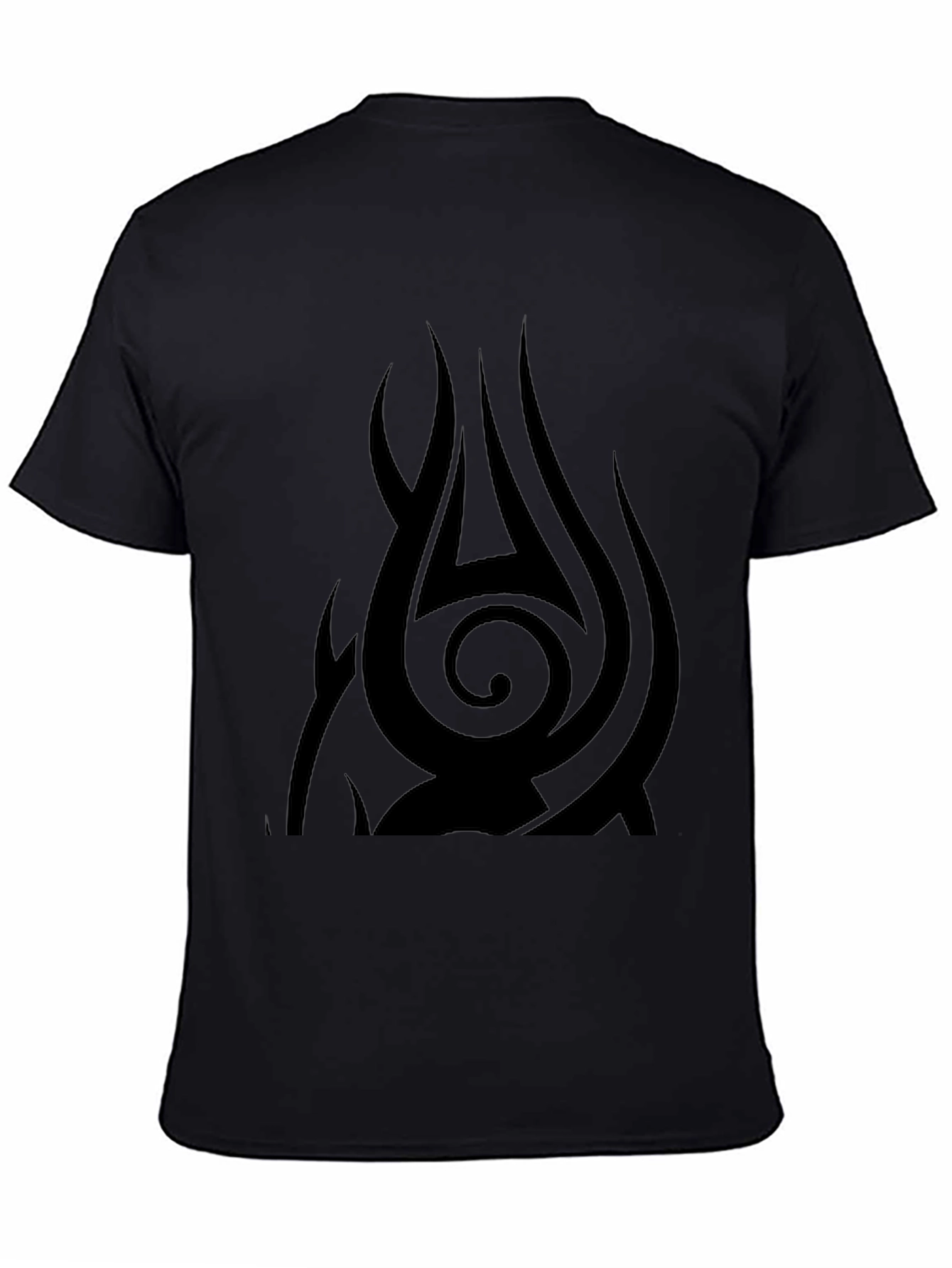 Tribal Flame Design Black T-Shirt