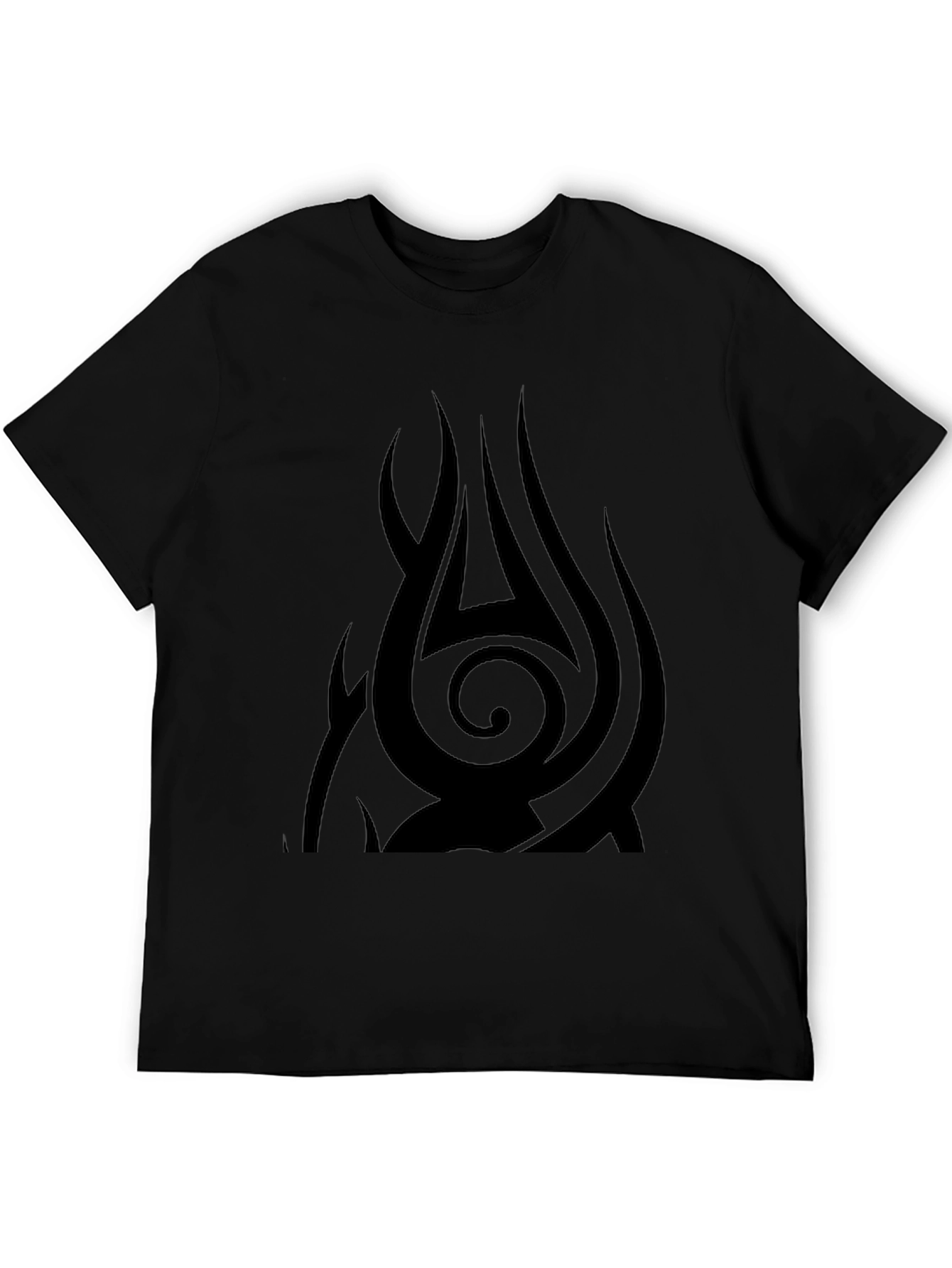 Tribal Flame Design Black T-Shirt