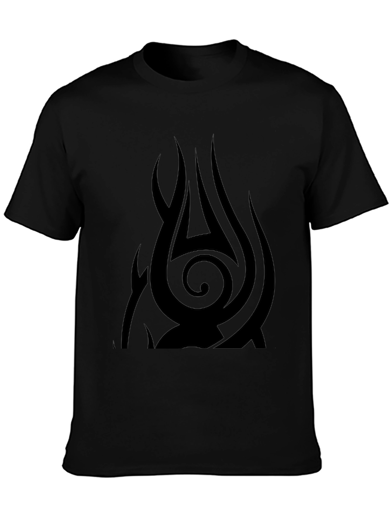 Tribal Flame Design Black T-Shirt