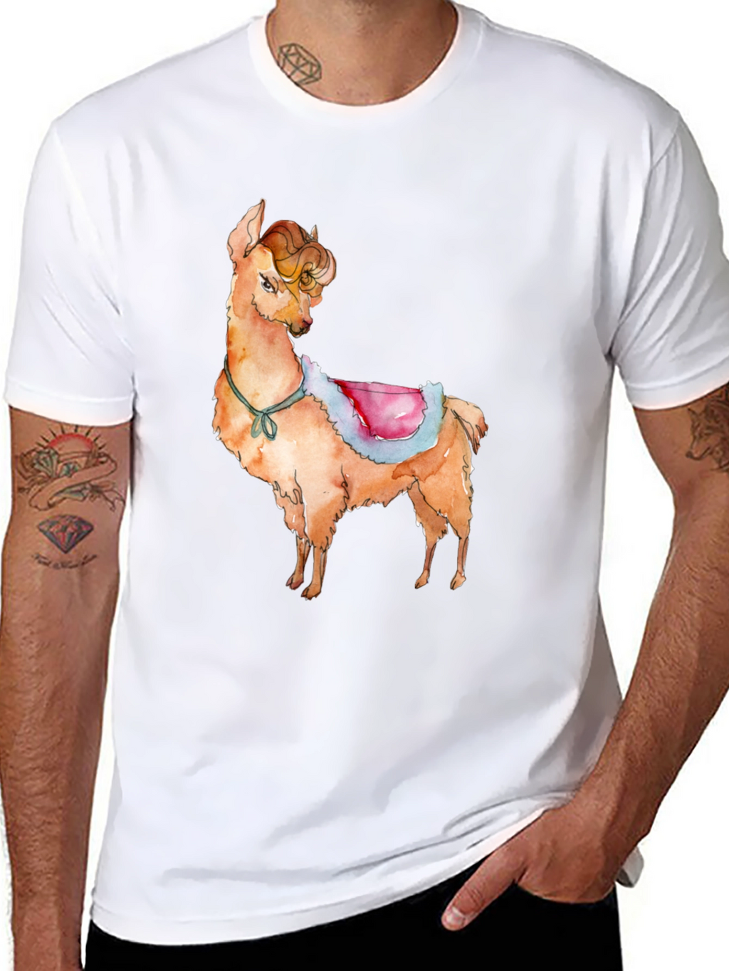 Llama Graphic Print T-Shirt - Cute & Stylish