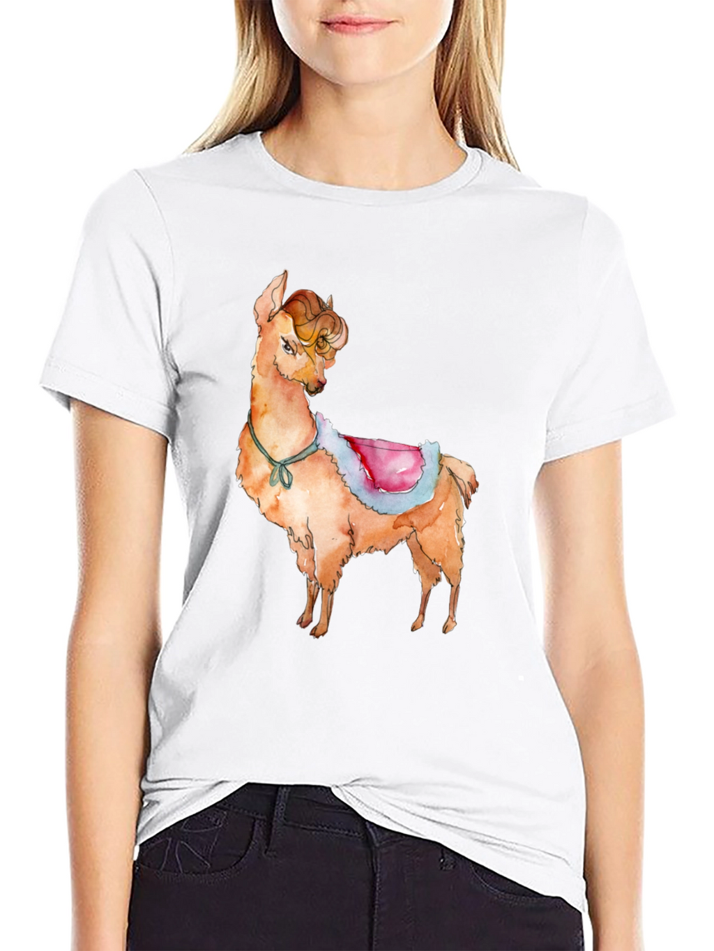 Llama Graphic Print T-Shirt - Cute & Stylish