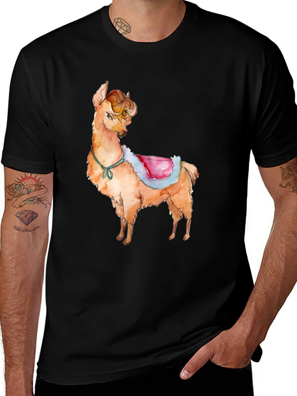 Llama Graphic Print T-Shirt - Cute & Stylish