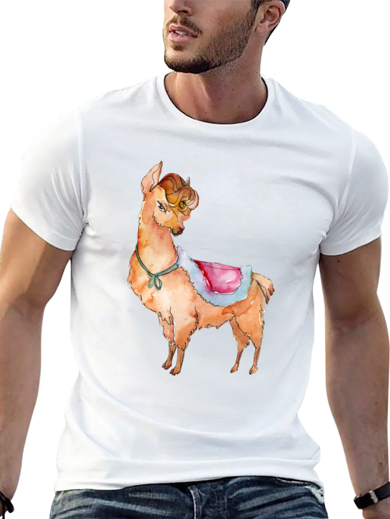 Llama Graphic Print T-Shirt - Cute & Stylish