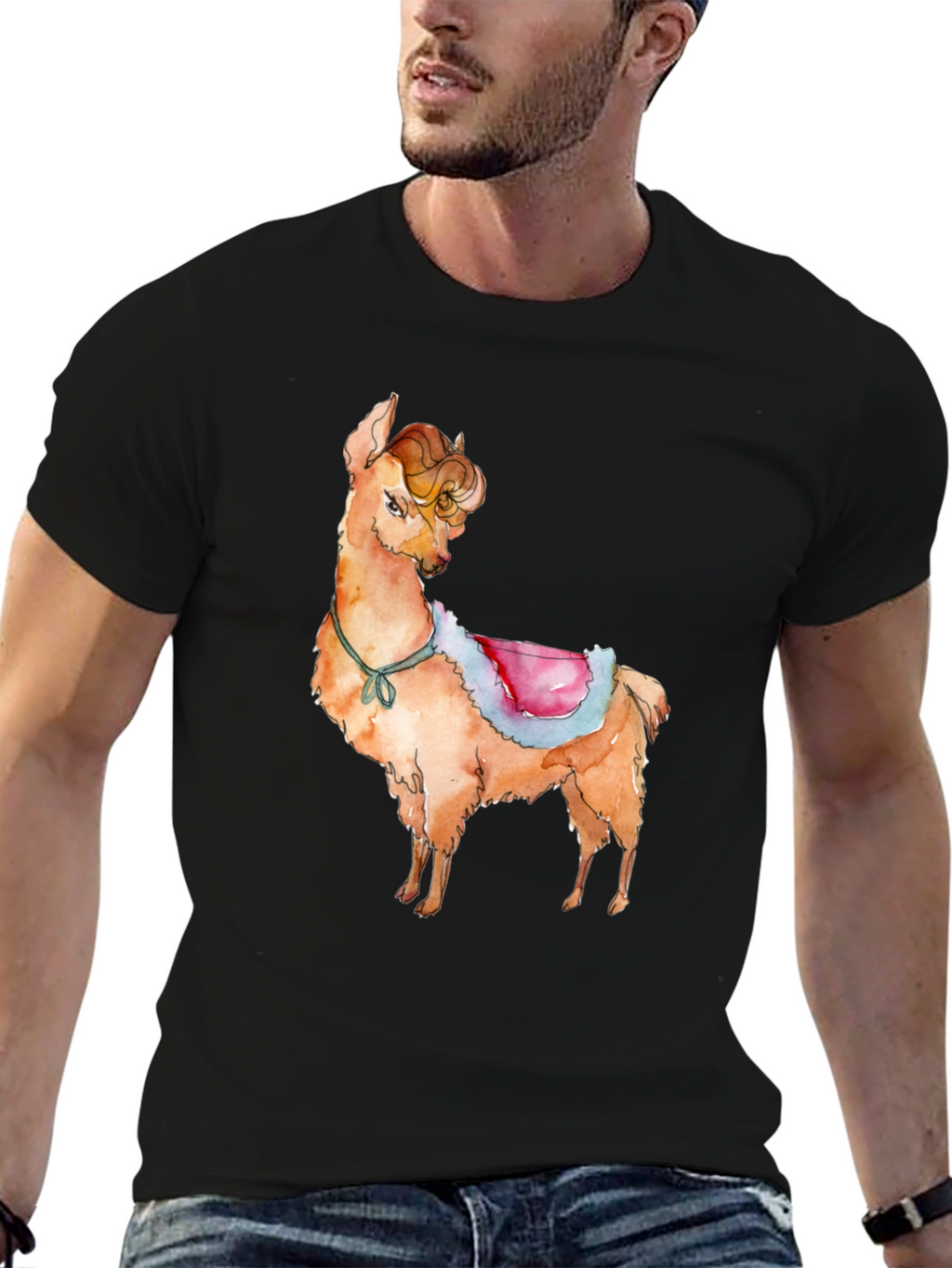 Llama Graphic Print T-Shirt - Cute & Stylish