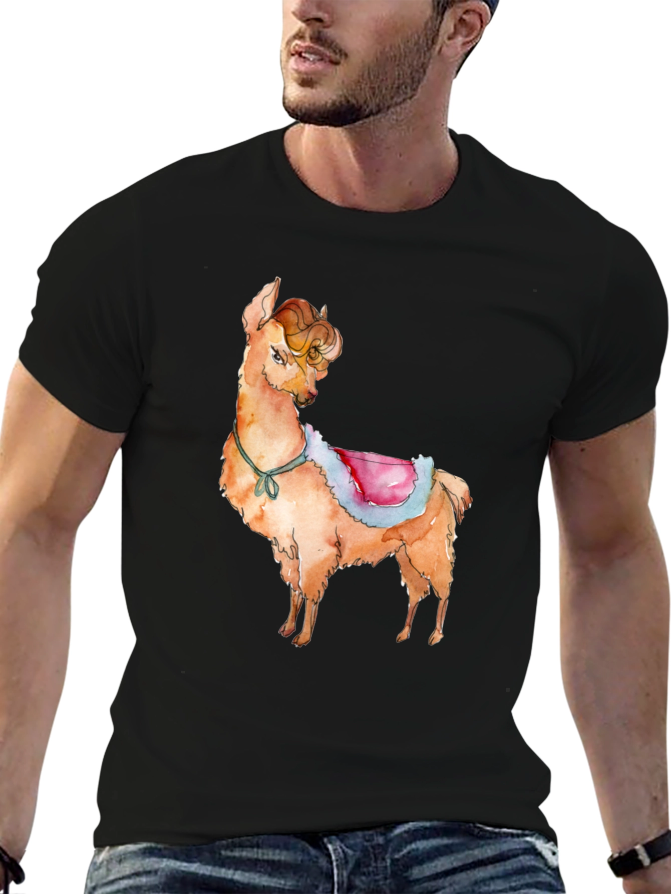 Llama Graphic Print T-Shirt - Cute & Stylish