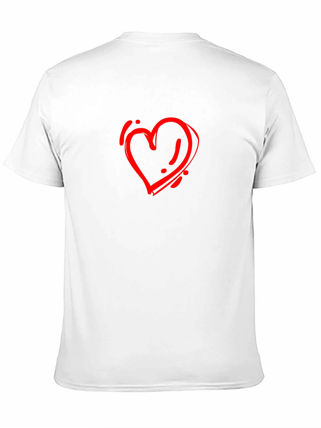Mens Black Tee with Red Heart Design