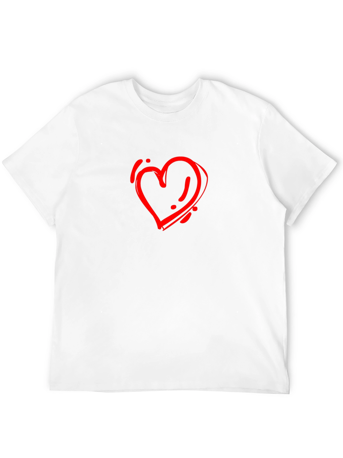 Mens Black Tee with Red Heart Design