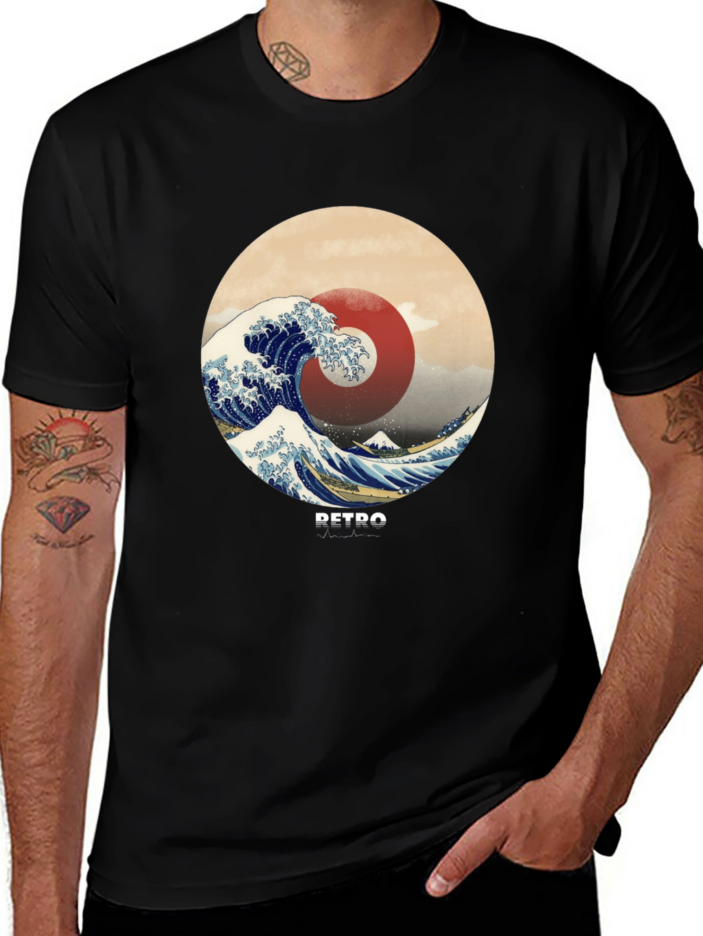 Retro Wave Graphic Tee - Stylish Casual Comfort