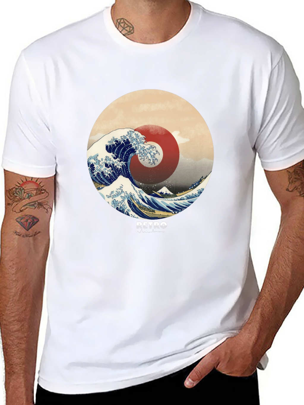 Retro Wave Graphic Tee - Stylish Casual Comfort