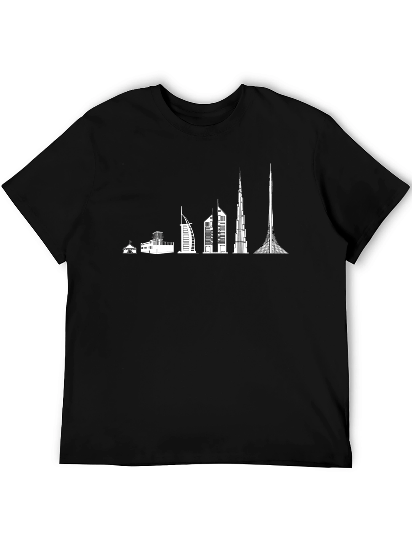 Dubai Skyline T-Shirt - Black Cotton Tee