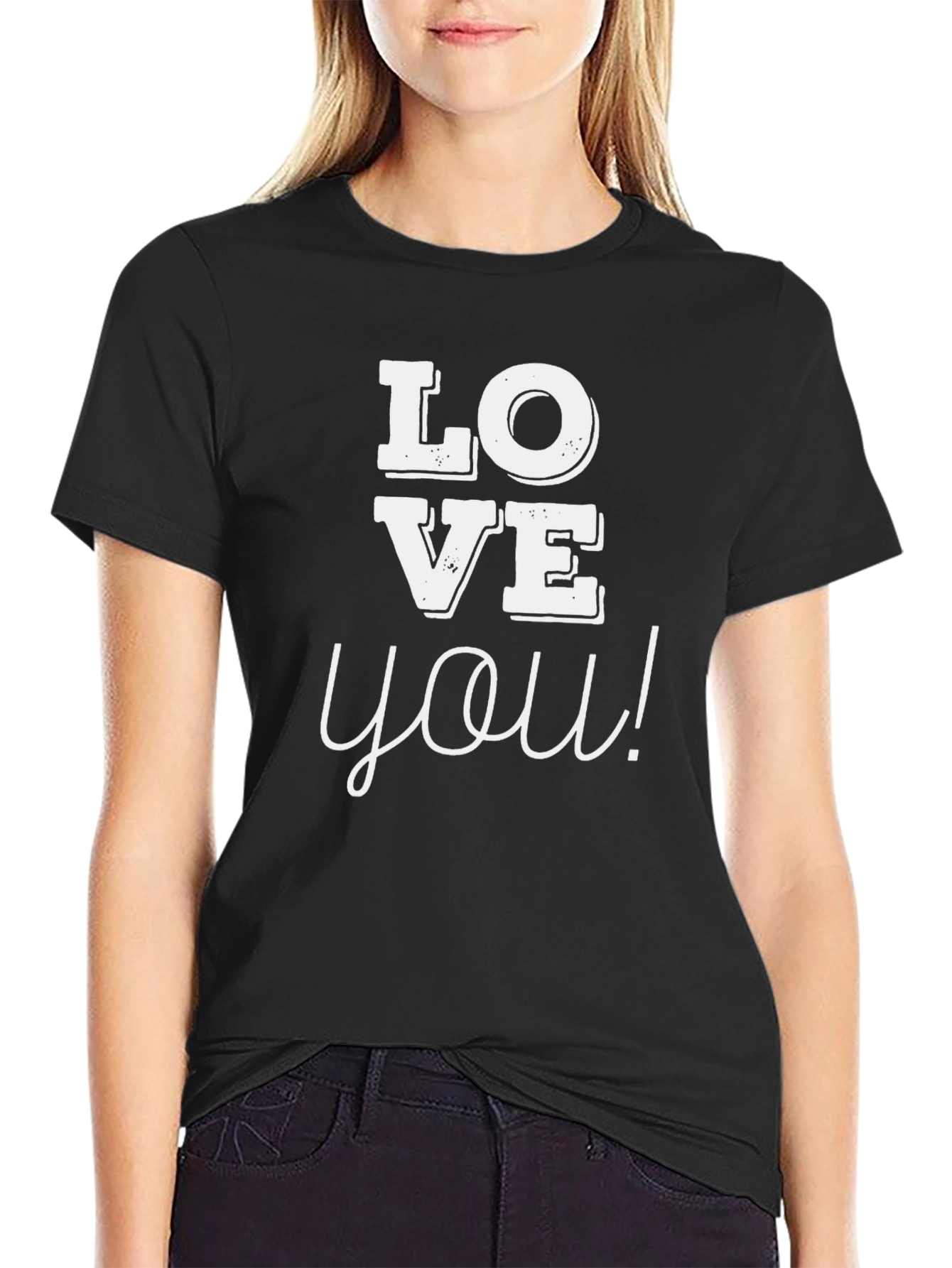 Love You Graphic Tee - Black