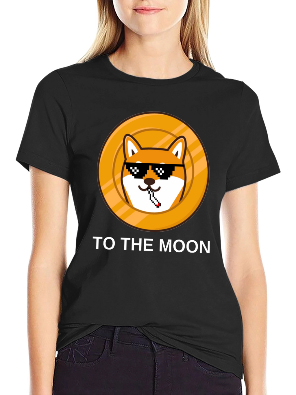 DogeCoin To The Moon Black T-Shirt